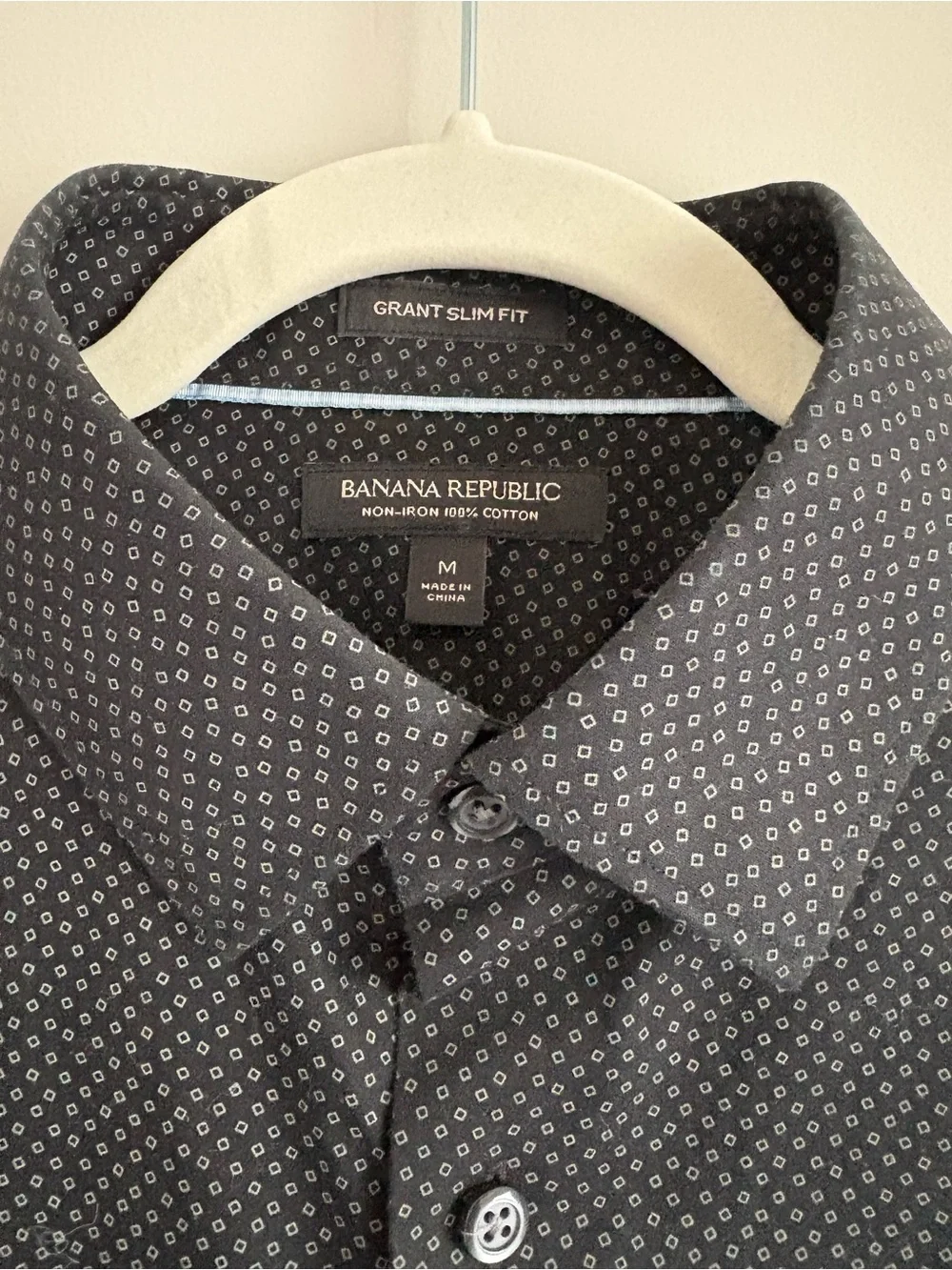 Banana Republic Men's Black Micro Dot Dress Shirt